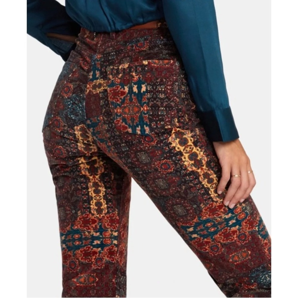 RVCA Corduroy Pants Womens 26 Multicolor Boho Tapestry Paisley Straight Leg